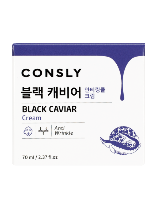 Крем для лица Consly Black Caviar Anti-Wrinkle против морщин с экстрактом черной икры, 70мл
