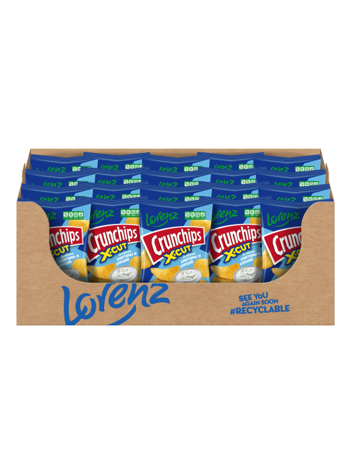 Чипсы Lorenz Crunchips X-Cut рифленые Сметана и специи, 130г