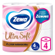 Туалетная бумага Zewa Ultra Soft 4 слоя, 4 рулона
