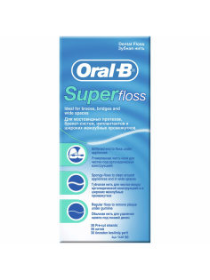 Зубная нить Oral-B Super Floss, 50м