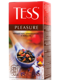 Чай черный Tess Pleasure Шиповник и яблоко байховый (1.5г x 25шт), 38г