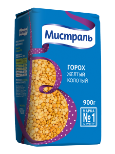 Горох Мистраль желтый колотый, 900г