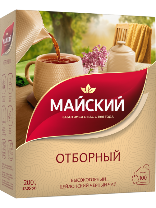 Чай Майский Отборный черный (2г x 100шт), 200г