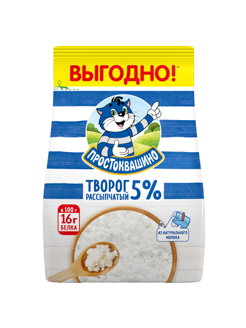Творог Простоквашино рассыпчатый 5%, 480г