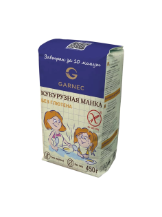 Крупа манная Garnec кукурузная без глютена, 450г