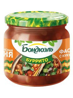 Фасоль красная Бондюэль с кукурузой по-мексикански в соусе Буррито, 425мл