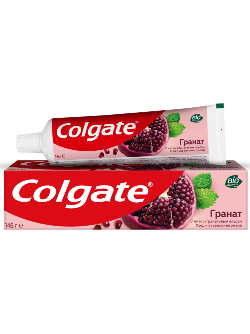 Зубная паста Colgate Гранат с натуральными ингредиентами для укрепления эмали зубов и защиты от кариеса, 100мл