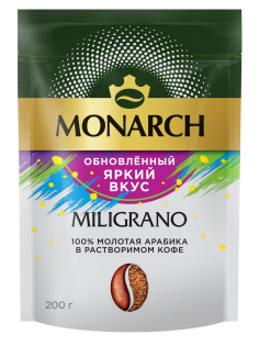 Кофе Monarch Милиграно растворимый с молотым, 200г