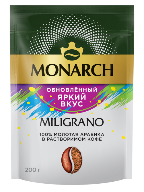 Кофе Monarch Милиграно растворимый с молотым, 200г