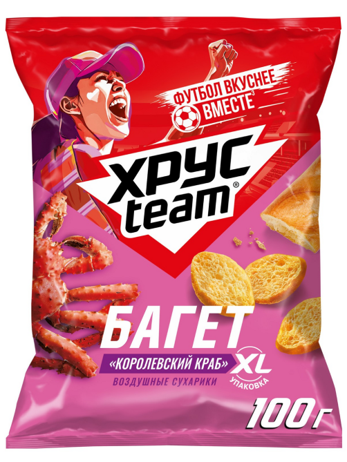 Сухарики Хрусteam Багет королевский краб 60г
