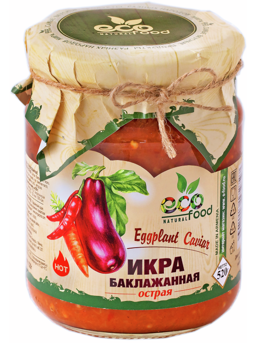 Икра из баклажанов EcoFood острая, 520г