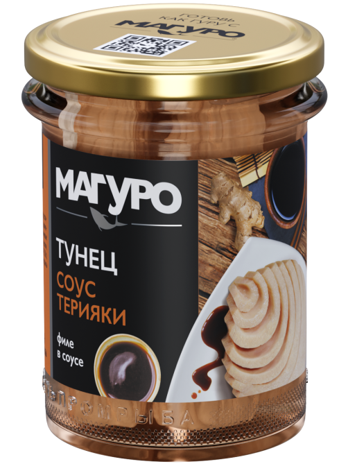 Тунец полосатый Магуро филе в соусе терияки, 200г
