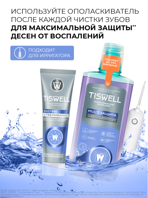 Ополаскиватель для полости рта Tiswell Multi Защита, 500мл