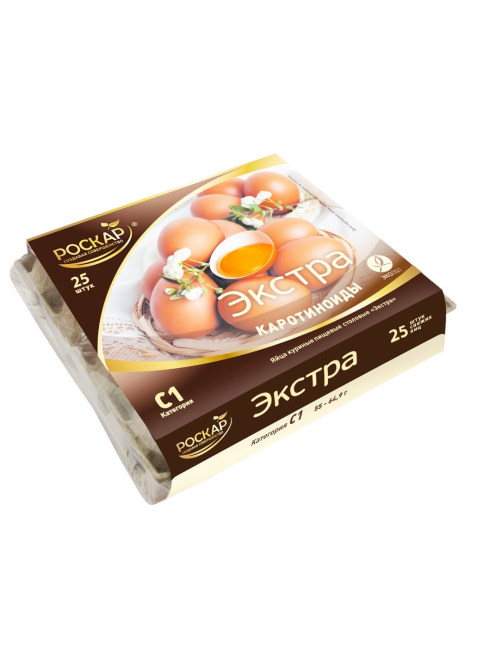 Яйцо куриное Птицефабрика Роскар Экстра С1 яркий желток, 25шт
