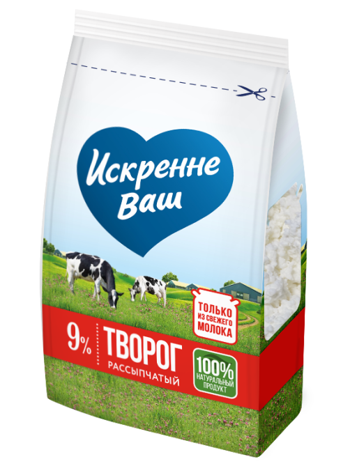 Творог рассыпчатый Искренне Ваш 9%, 500г