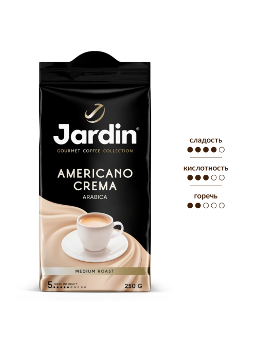 Кофе Jardin Americano Crema натуральный жареный молотый, 250г