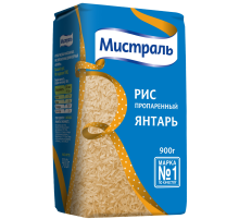 Крупа рис Мистраль Янтарь пропаренный, 900г