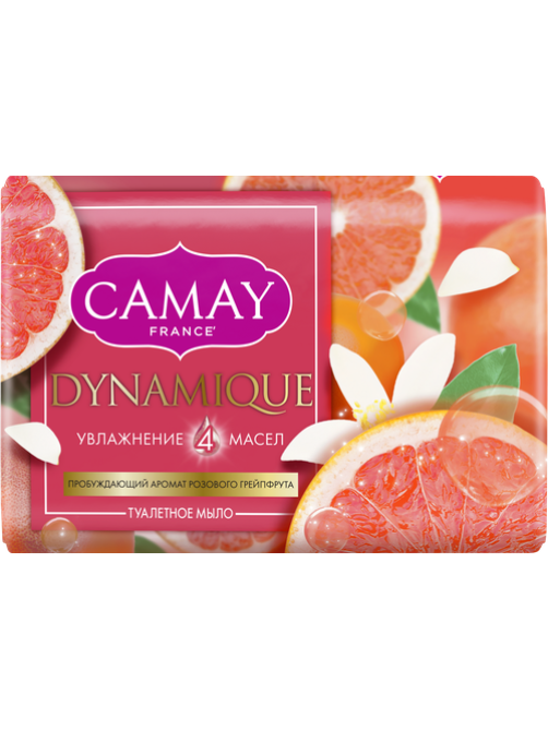 Мыло туалетное Camay Dynamique с ароматом розового грейпфрута, 85г