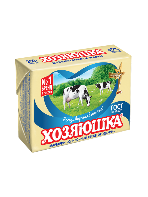Маргарин Хозяюшка Сливочный Нижегородский ГОСТ 60%, 200г