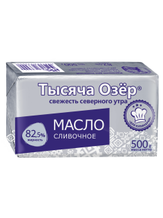 Масло сливочное Тысяча Озер 82.5%, 500г