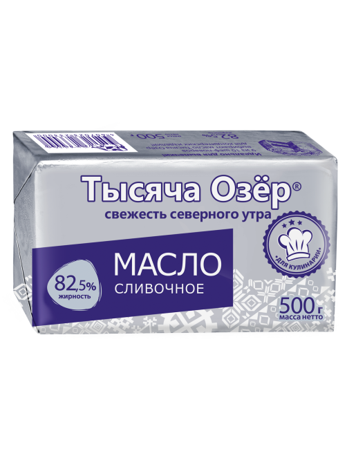 Масло сливочное Тысяча Озер 82.5%, 500г