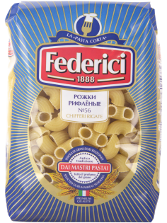 Макароны Federici рожки рифленые, 400г