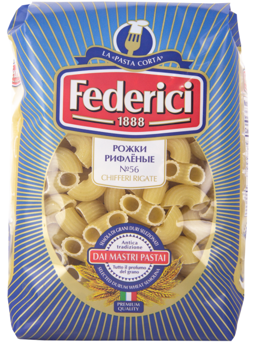 Макароны Federici рожки рифленые, 400г