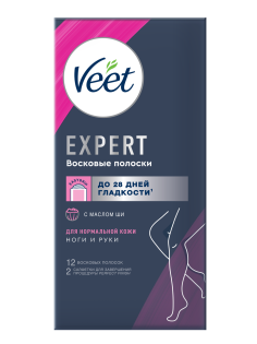 Полоски восковые Veet Expert для нормальной кожи, 12шт