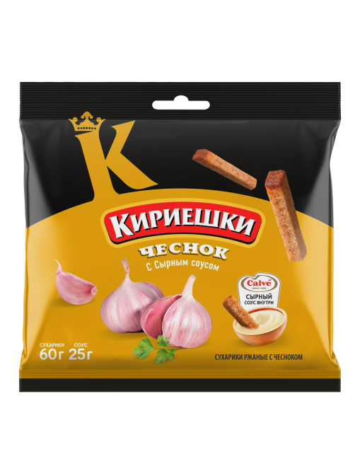 Сухарики Кириешки чеснок с соусом, 60г