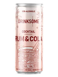 Напиток безалкогольный Drinksome Cocktail Rum&Cola Коктейль Ром и Кола газированный, 330мл