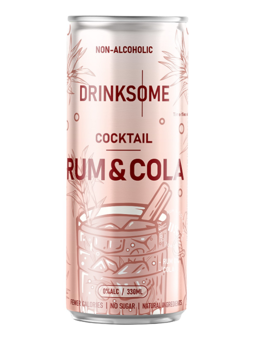 Напиток безалкогольный Drinksome Cocktail Rum&Cola Коктейль Ром и Кола газированный, 330мл