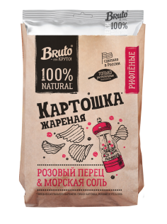 Чипсы Bruto рифленые Морская соль и розовый перец, 120г