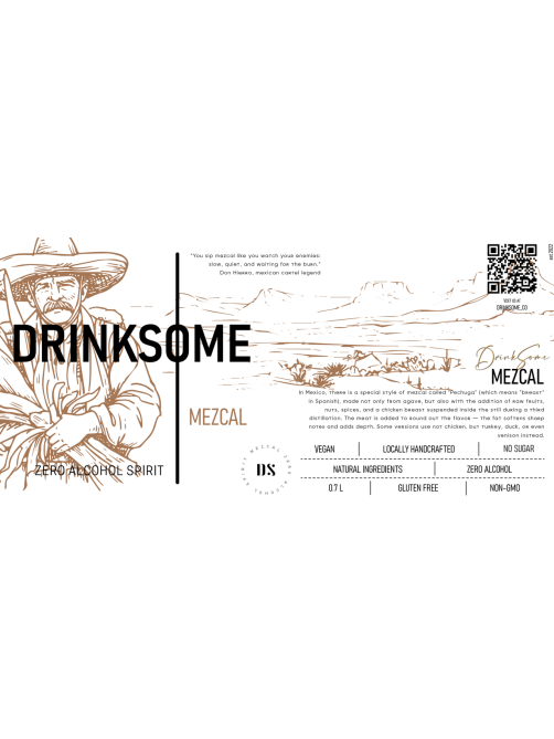 Напиток безалкогольный Drinksome Mezcal Мескаль негазированный, 0.7л