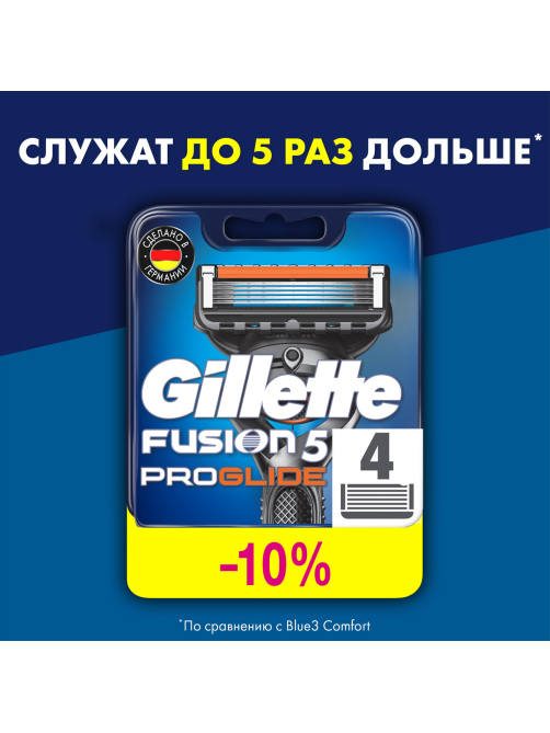 Кассета для бритвенного станка Gillette Fusion Proglide, 4шт