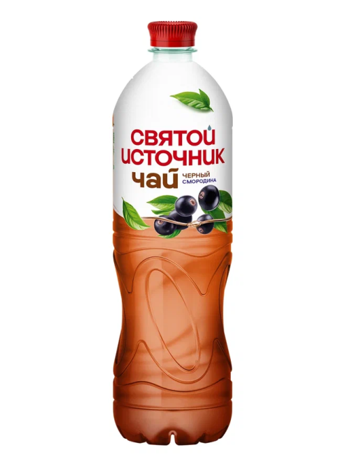 Холодный чай Святой Источник черный со вкусом смородины, 1л