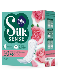Прокладки ежедневные Ola! Silk Sense Daily с розой, 60шт