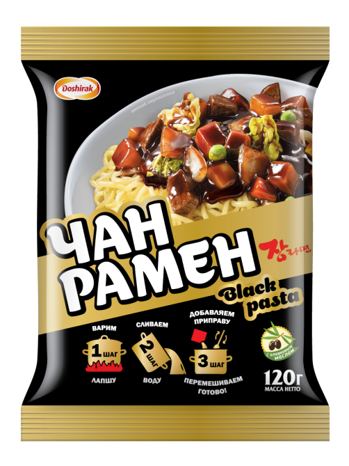 Лапша Чан рамен Доширак Black Pasta, 120г