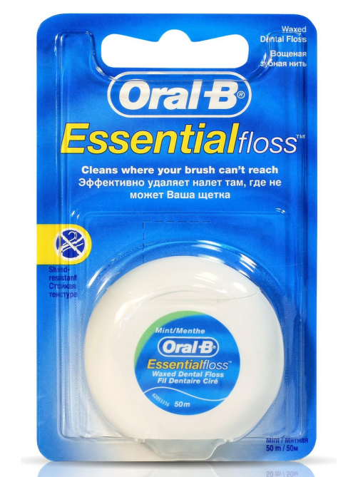 Зубная нить Oral-B Essential floss мятная, 50м