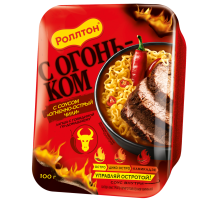 Лапша быстрого приготовления Роллтон с говядиной с соусом чили, 100г