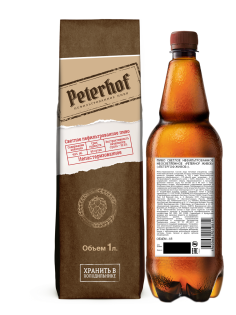 Пиво Peterhof Живое светлое нефильтрованное, 1л