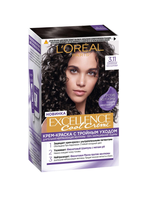 Крем-краска для волос L'Oreal Paris Excellence Color 3.11 Темный каштан, 258мл