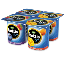 Йогуртный продукт Fruttis С малиной и черникой/с манго и абрикосом 5%, 115г