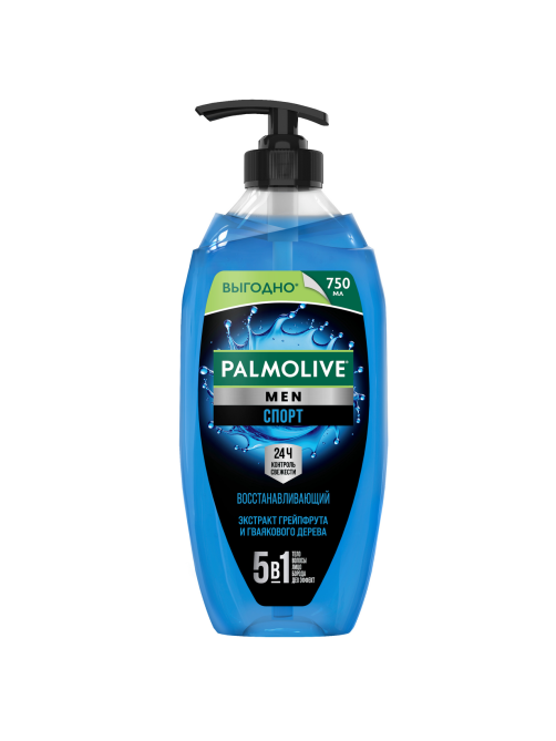 Гель для душа Palmolive Men Спорт Восстанавливающий с экстрактом цитрусовых 3 в 1, 750мл