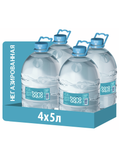 Вода BonaAqua питьевая негазированная, 5л x 4 шт