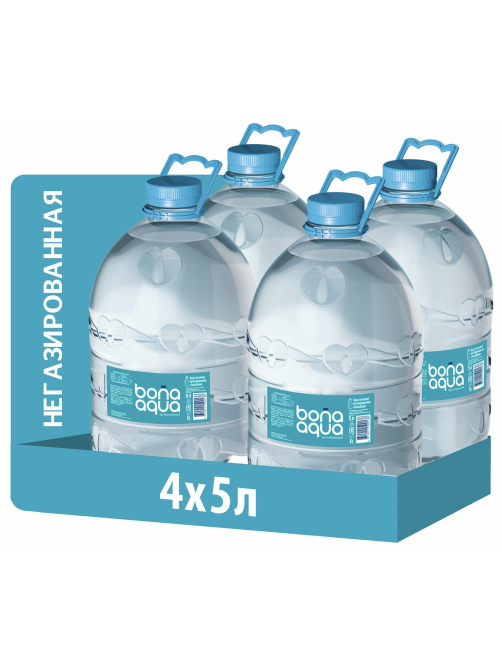 Вода BonaAqua питьевая негазированная, 5л x 4 шт