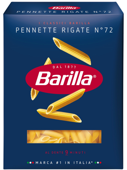 Макаронные изделия Barilla Пеннетте Ригате №72 из твердых сортов пшеницы, 450г