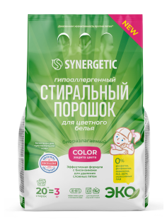 Стиральный порошок Synergetic Color, 3кг
