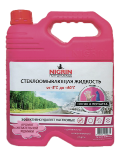 Жидкость стеклоомывателя Nigrin Жевательная резинка летняя до +60C, 4л