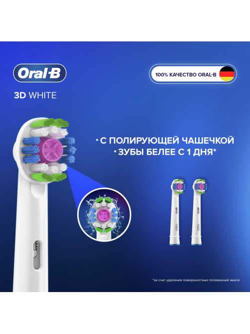 Насадка для зубных щеток Oral-B 3D White 18-2 электрических, 2шт