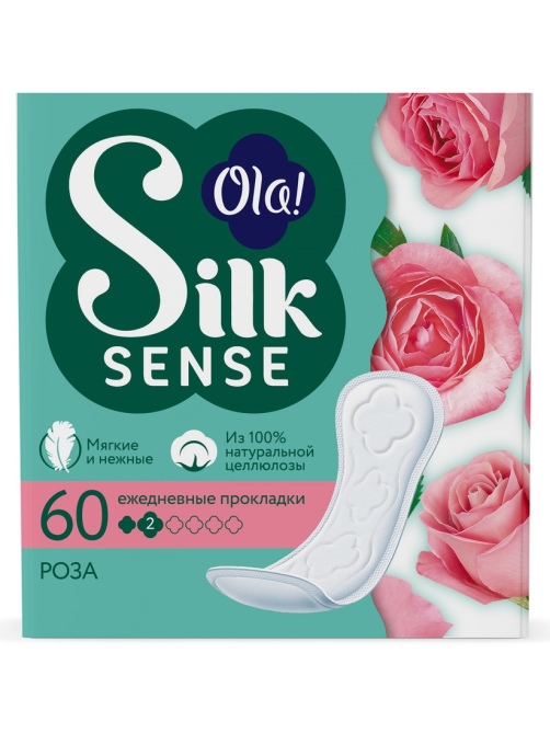 Прокладки ежедневные Ola! Silk Sense Daily с розой, 60шт